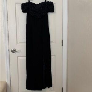 Elegant Black Off-Shoulder Gown